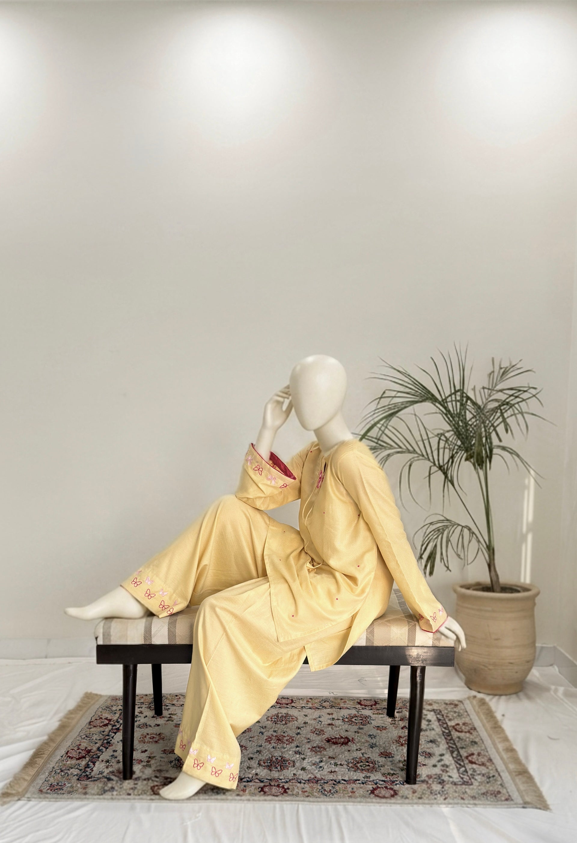 Titli - Butter yellow | Embroidered 2 Pc