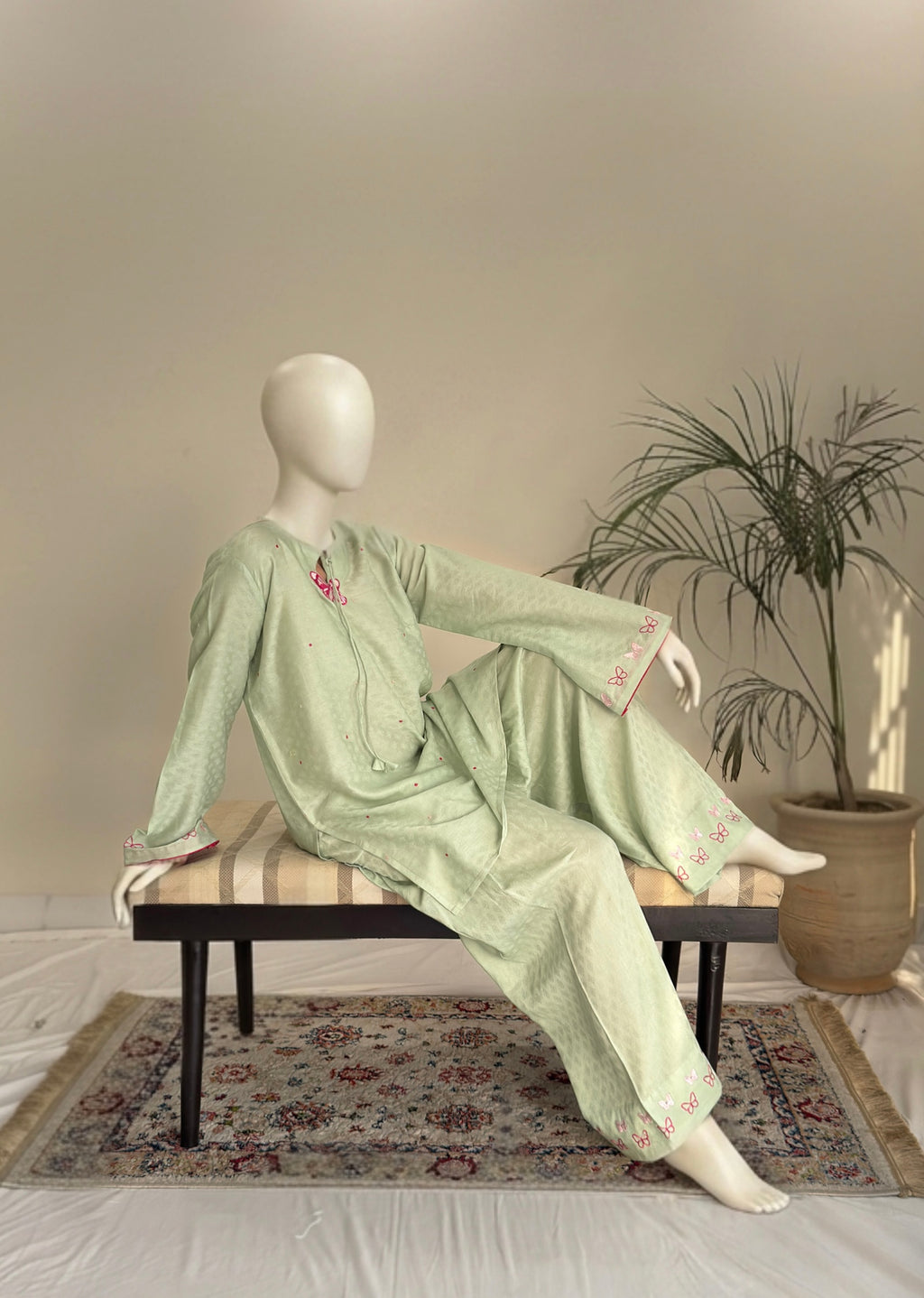 Titli - Matcha Green | Embroidered 2 Pc
