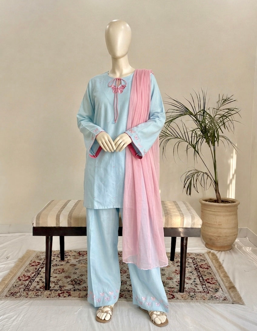 Titli - Sky | 3 pc embroidered