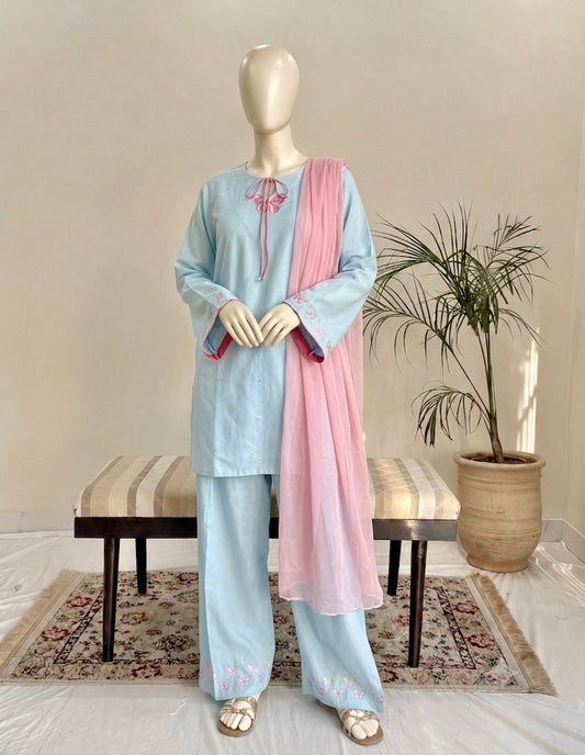 Titli - Sky | 3 pc embroidered