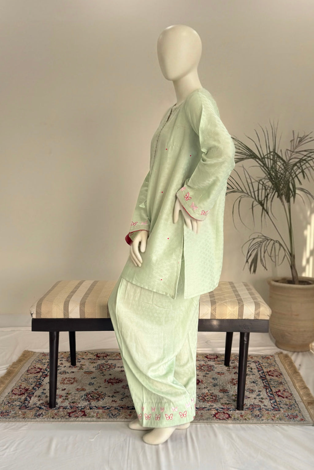 Titli - Matcha Green | Embroidered 2 Pc