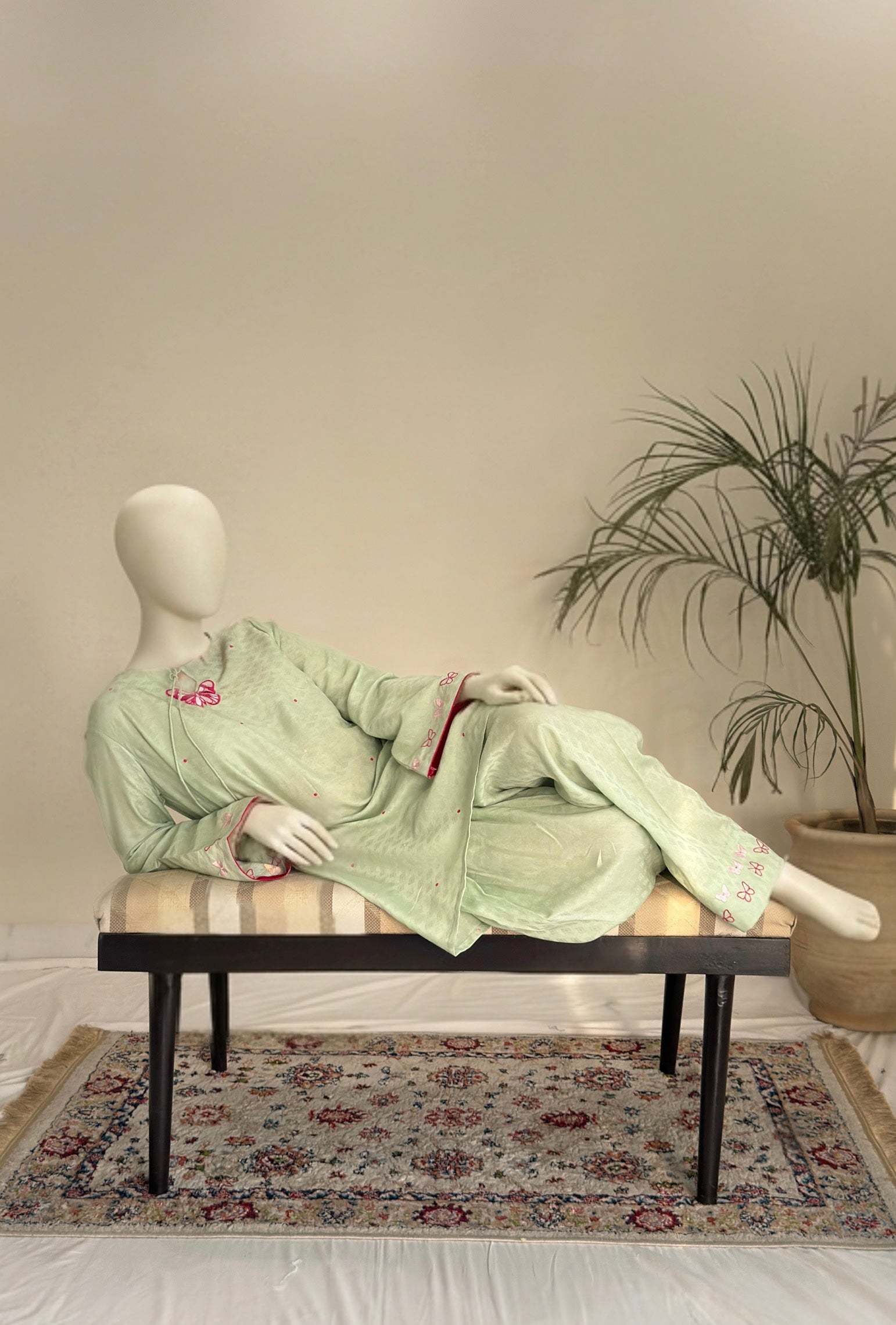 Titli - Matcha Green | Embroidered 2 Pc