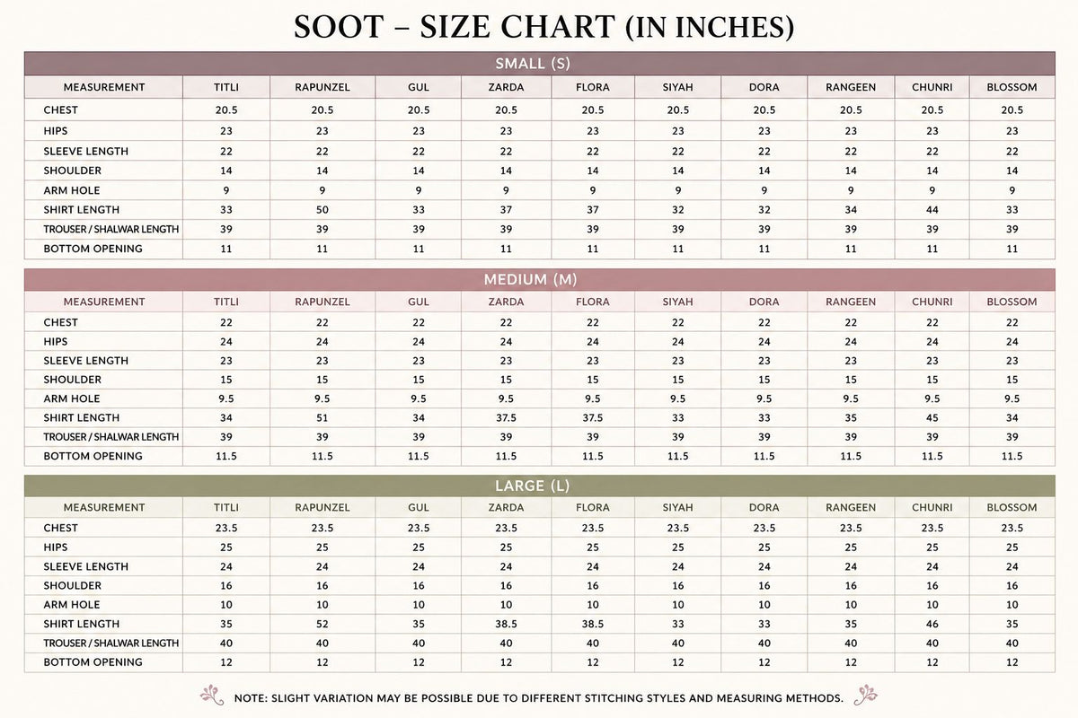 Size chart